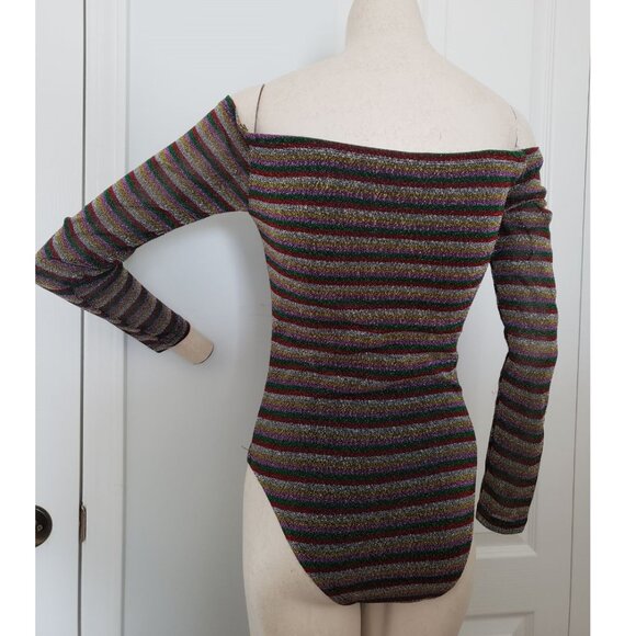 Glitter off-shoulder long sleeve bodysuit BNWT - Picture 11 of 12